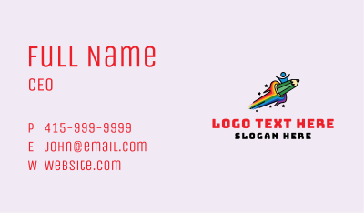 Rainbow Pencil Child Business Card Image Preview