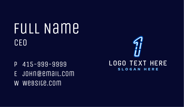 Neon Gaming Number 1 Business Card Design Image Preview