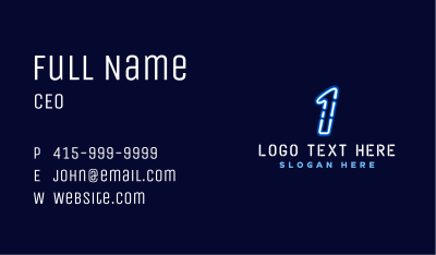 Neon Gaming Number 1 Business Card Image Preview
