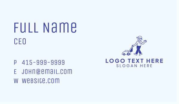 Lawn Mower Landscaping Man Business Card Design Image Preview