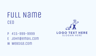 Lawn Mower Landscaping Man Business Card Image Preview