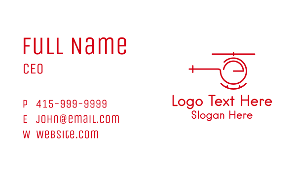 Minimalist Red Helicopter  Business Card Design Image Preview
