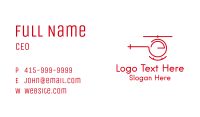 Minimalist Red Helicopter  Business Card Image Preview