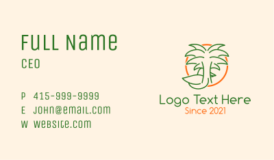 Tropical Palm Tree Duck Business Card Image Preview