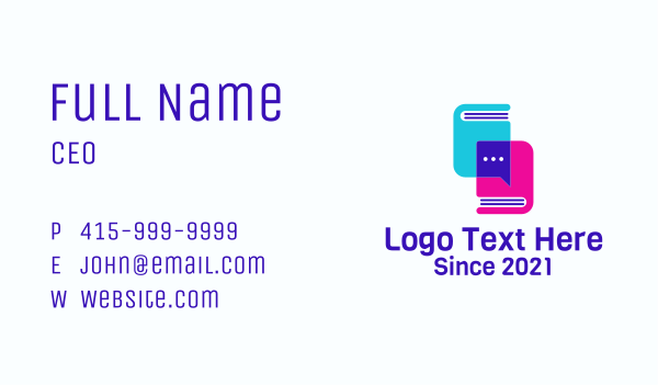 Text Book Chat Business Card Design Image Preview