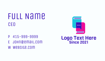 Text Book Chat Business Card