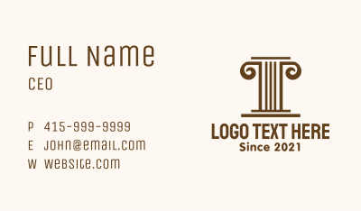 Minimalist Brown Pillar Business Card Image Preview