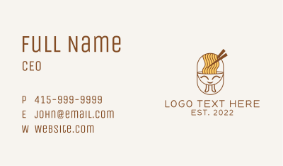 Fast Food Noodle Business Card