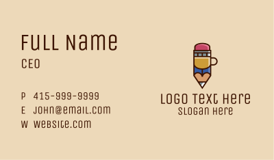 Pencil Coffee Cup  Business Card