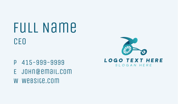 Paralympic Wheelchair Racing Business Card Design Image Preview