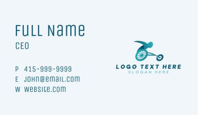 Paralympic Wheelchair Racing Business Card Image Preview