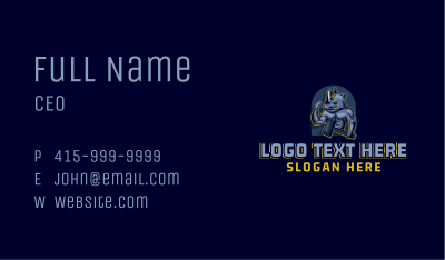 Rhinoceros Hammer Gaming Business Card Image Preview