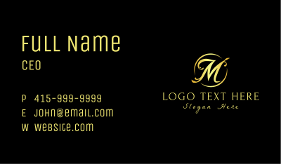 Classy Golden Letter M Business Card Image Preview