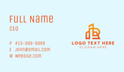 Orange Realty Letter R  Business Card Image Preview