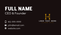 Luxury Pillar Letter H Business Card Preview