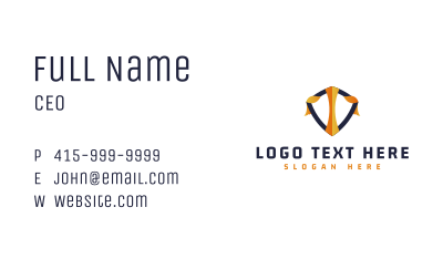 Letter T Generic Shield Business Card Image Preview