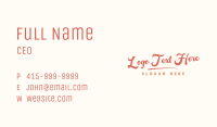 Hipster Cursive Wordmark Business Card Image Preview