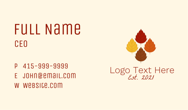 Autumn Leaves  Business Card Design Image Preview