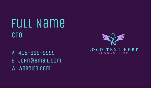 Spiritual Halo Wings Business Card Design Image Preview