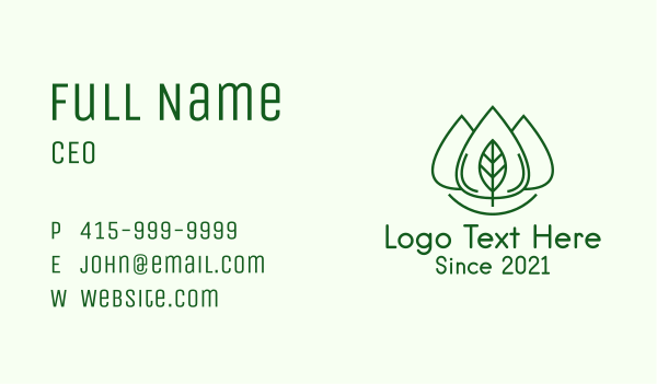 Essential Oil Leaf Business Card Design Image Preview