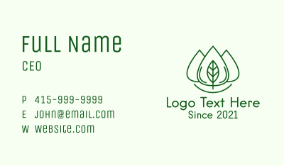 Essential Oil Leaf Business Card