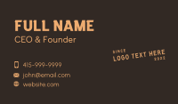 Rustic Business Wordmark Business Card Image Preview