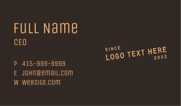 Rustic Business Wordmark Business Card Design Image Preview