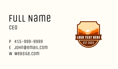 Desert Adventure Shield Business Card Image Preview