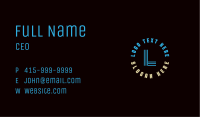 Blue Letter Stripe Circle Business Card Image Preview