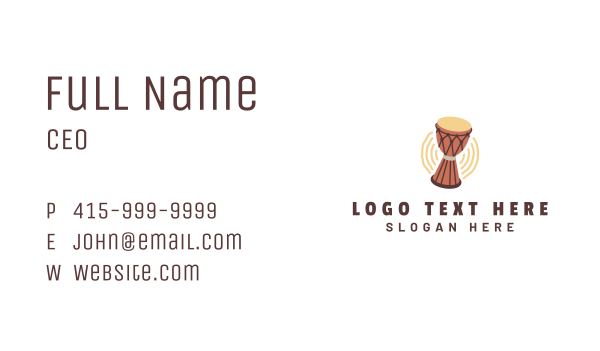Djembe Drum Music Business Card Design Image Preview