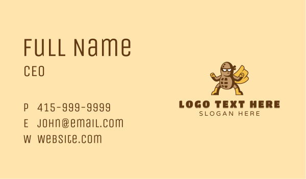 Masked Peanut Hero Business Card Design Image Preview