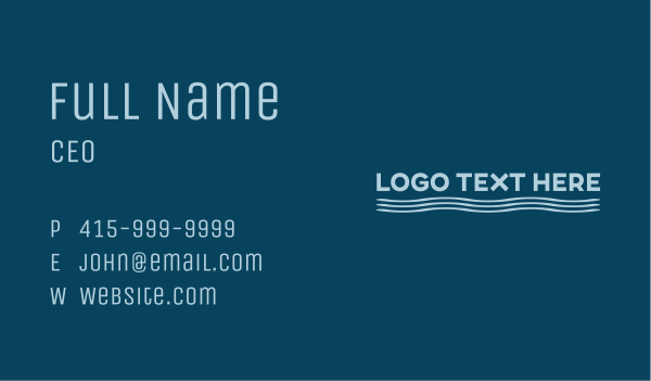 Ocean Wave Wordmark  Business Card Design Image Preview