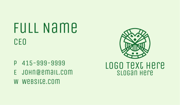 Geometric Lucky Clover  Business Card Design Image Preview