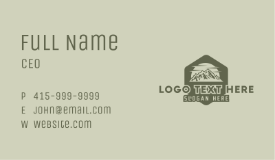 Rustic Mountain Hexagon Business Card