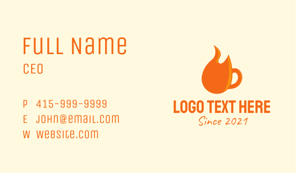 Flame Coffee Mug  Business Card Design Image Preview