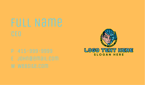 Human Cyborg Gamer Business Card Design Image Preview