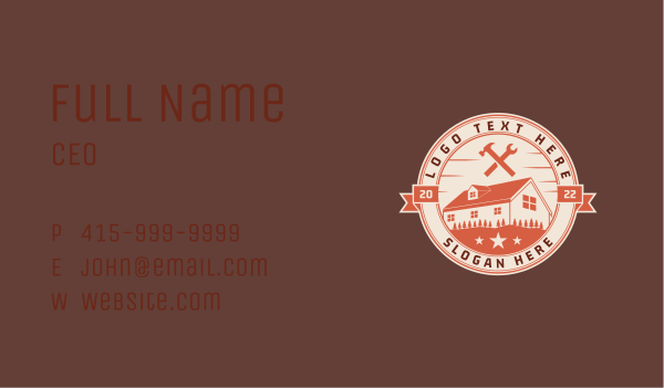 Hammer Wrench House Construction Business Card Design Image Preview