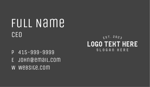 Urban Tattoo Wordmark Business Card Design Image Preview