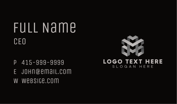 Digital Structure Geometric Business Card Design Image Preview