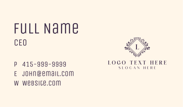 Luxury Floral Event Business Card Design Image Preview