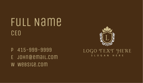 Premium Royal Shield Lettermark Business Card Design Image Preview