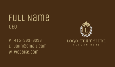 Premium Royal Shield Lettermark Business Card Image Preview