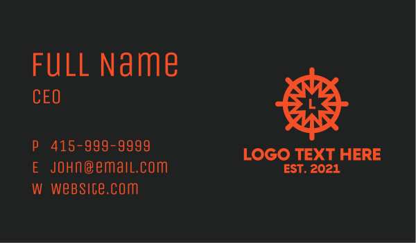 Nautical Wheel Letter  Business Card Design Image Preview