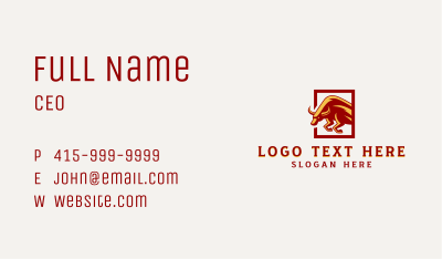 Raging Cattle Bull Business Card Image Preview