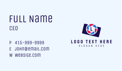 Camera Shutter Letter Business Card Image Preview