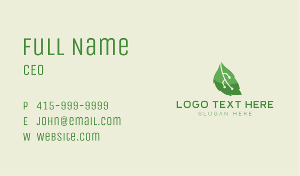 Technology Plant Leaf Business Card Design Image Preview