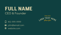 Generic Retro Wordmark Business Card Preview