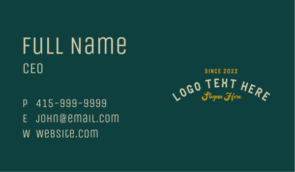 Generic Retro Wordmark Business Card Design Image Preview