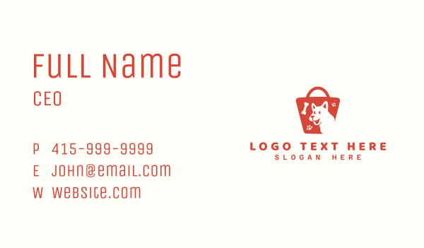 Pet Shopping Bag Market Business Card Design Image Preview