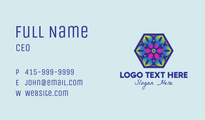 Flower Hexagon Decor  Business Card Image Preview